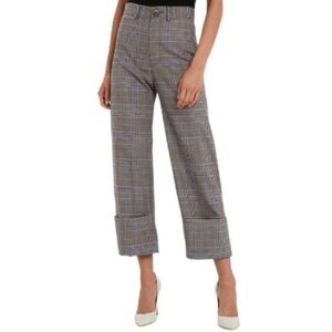 Sea NY Petra Cuffed Pants in Plaid Size 12